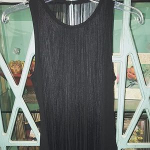 Black Fringe Top
